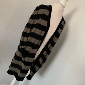 Joseph A Long Pocket Cardigan Green / Black Stripe